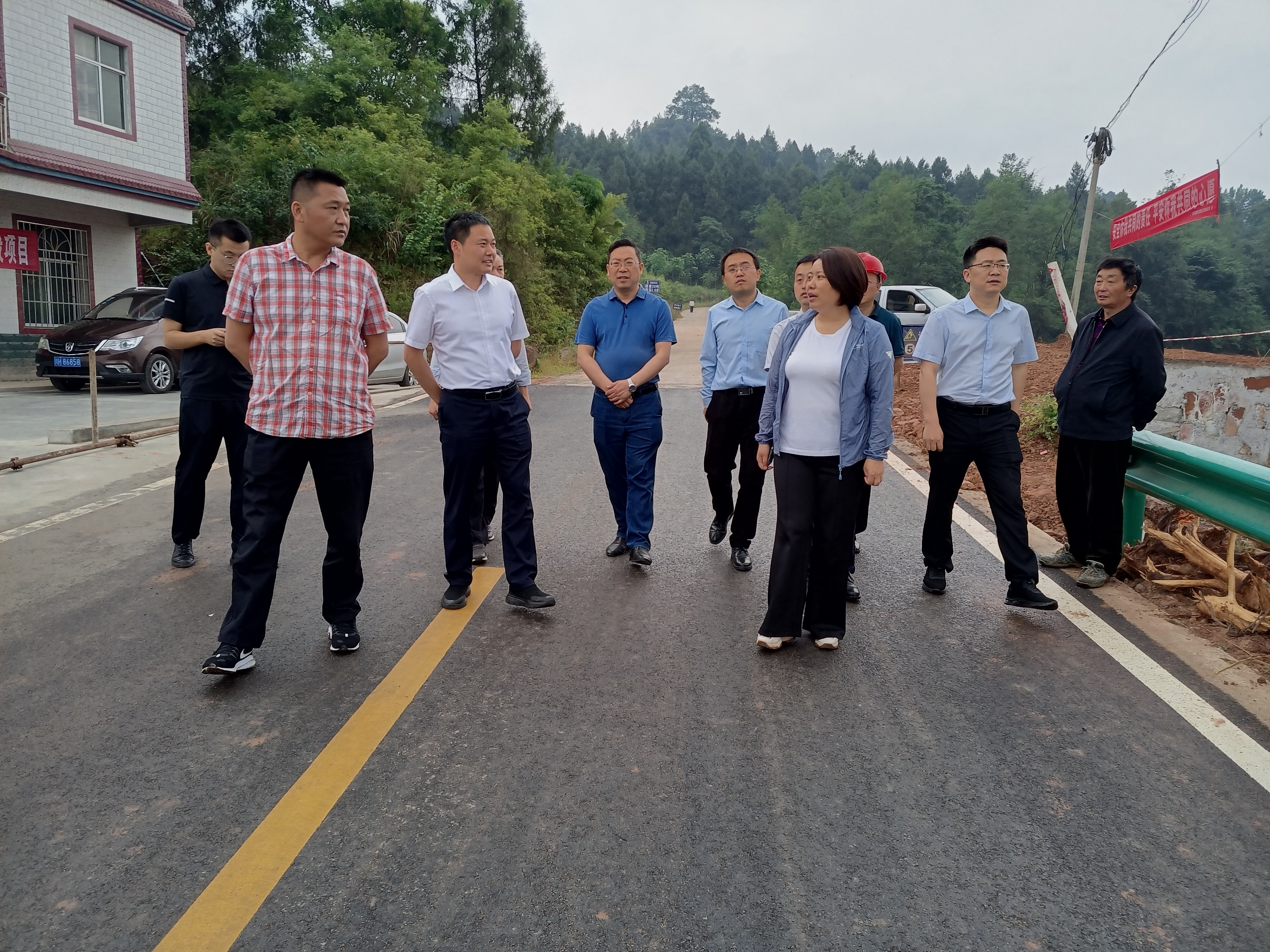 区委副书记王静来清水镇督导检查工作